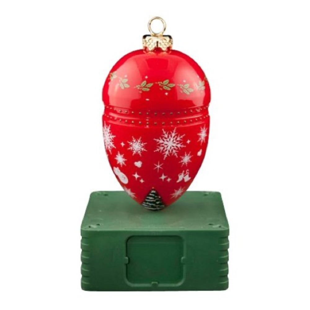 Red Pet Memorial Urn Ornament – Snowflakes & Holiday Design – Brand New